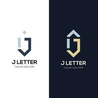 Set of abstract initial letter j logo design template. icons for business of luxury, elegant, simple vector