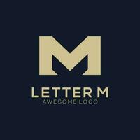 Letter M logo illustration gold vector