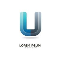 U letter initial logo awesome colorful gradient vector