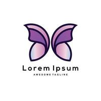 Butterfly gradient logo design colorful vector