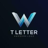 W letter colorful logo illustration vector