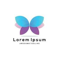 Butterfly gradient logo design colorful vector