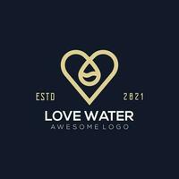 Luxury love water logo illustration color for the company vector