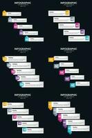 Vector 6 Infographics Pack Presentation slide template 5 Steps cycle diagrams and timelines