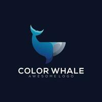 Whale logo illustration gradient color style vector