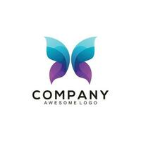 Logo illustration Butterfly gradient colorful style vector