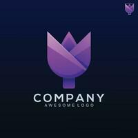 Logo illustration tulip gradient color style vector