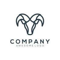 Goat Logo line art illustration vector