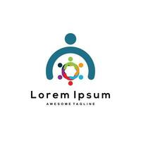 Logo people template design vector