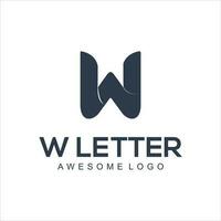 Letter W Silhouette logo vector