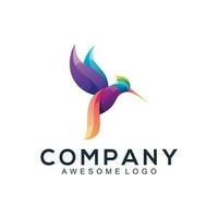 Abstract humming bird colorful logo vector