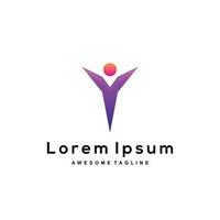 Logo with abstract human form vector