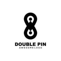 Pin Silhouette logo vector