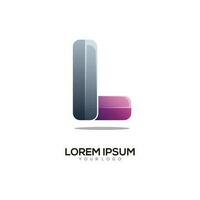 L letter logo initials colorful gradient abstract vector