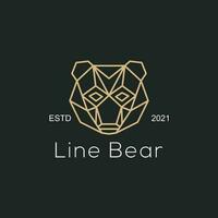 Vector logo illustration line bear