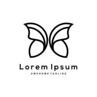 mariposa silueta logo vector