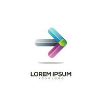 Logo illustration arrow gradient colorful style vector