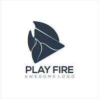 Play fire Silhouette logo vector