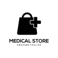 médico Tienda silueta logo vector