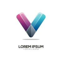 Letter V colorful logo design template modern vector