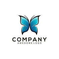 Logo illustration Butterfly gradient style vector