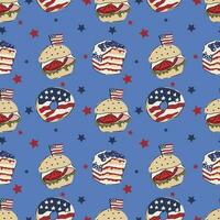 4th of july patriotic seamless pattern. Independence day vector illustration.