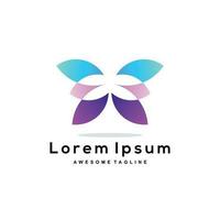 Butterfly gradient logo design colorful vector