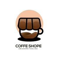 Coffee shop logo design illustration vector