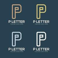 Set of abstract initial letter p logo design template. icons for business of luxury, elegant, simple vector