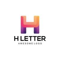 H letter gradient  logo template design vector