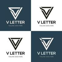 Set of abstract initial letter v logo design template. icons for business of luxury, elegant, simple vector