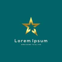 Luxury company star gold color logo template vector