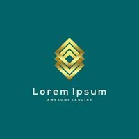 Luxury company gold color logo template vector