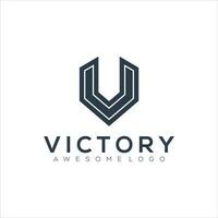 Letter V Silhouette logo vector