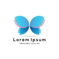 Butterfly gradient logo design colorful vector
