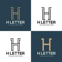 Initials H logo template with a golden style color for the company vector