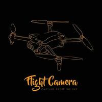 Hand drawn design of drone camera design for world photography day template vector