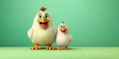 little chicken cartoon animation, AI Generated photo