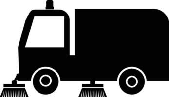 Vehicle cleaning streets with brushes. Sweeper icon. Car vacuum cleaner sing. Cleaning machine symbol. flat style. vector