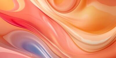 Peach fluid watercolor abstract background. AI Generated photo