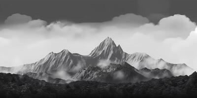 Landscape green mountains top view background, photo