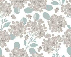 Hydrangea Hand Drawn Seamless Pattern vector