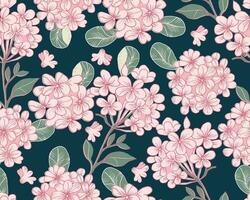 Hydrangea Hand Drawn Seamless Pattern vector