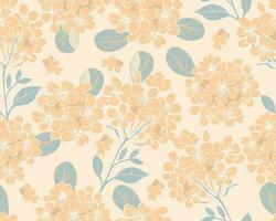 Hydrangea Hand Drawn Seamless Pattern vector