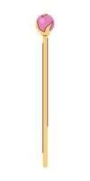 Wizard staff for magical tricks semi flat colour vector object. Wooden stick with magic crystal. Editable cartoon clip art icon on white background. Simple spot illustration for web graphic design