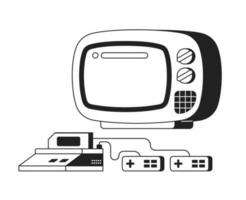 eléctrico dispositivos para vídeo juego de azar monocromo plano vector objeto. gamepad con controlar palos editable dibujos animados acortar Arte icono en blanco antecedentes. sencillo Mancha ilustración para web gráfico diseño