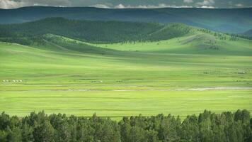mongol ger carpas en grande Valle de Mongolia geografía video