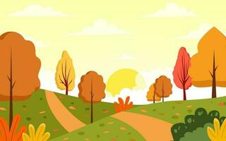 Hello Autumn Season Landscape Outdoor vector