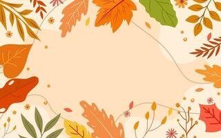 Hello Autumn Leaves Background vector