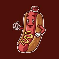 Hot dog mascot logo vector Illustration